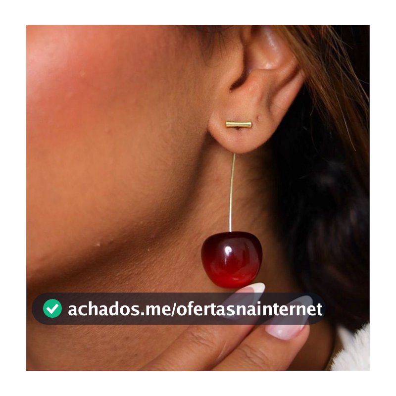 Brinco Cereja Pendurada Banhado a Ouro 18k