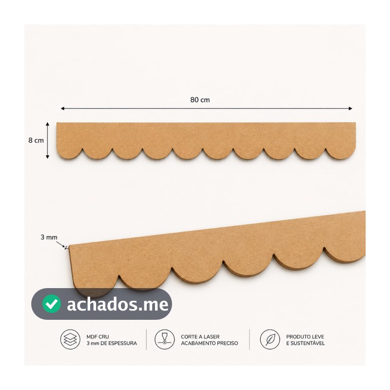 Kit Régua Babado MDF Cru 80cm x 8cm Acabamento Para Ripado Parede Infantil Quarto Bebê Menina Rosa Delicado
