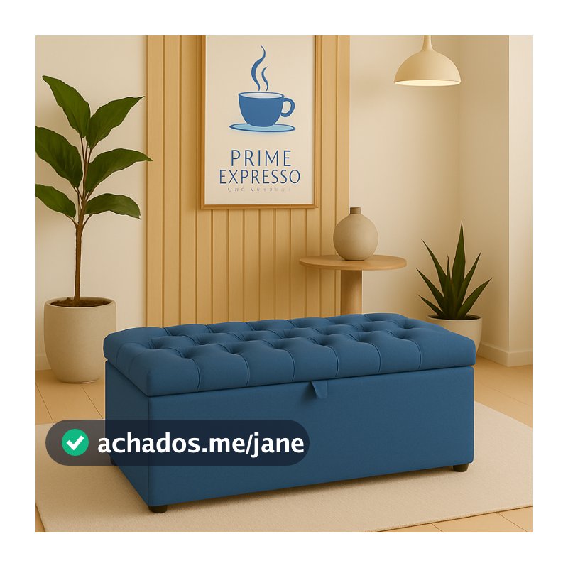 Baú Organizador Puff Estofado  Multiuso com para Sala, Quarto e Decoração