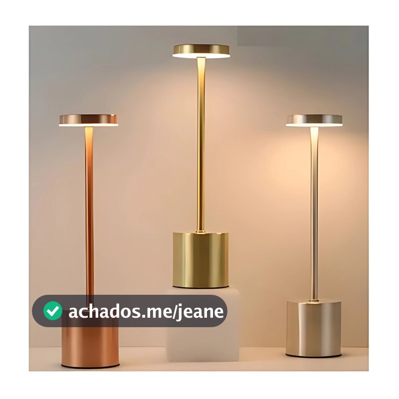 Luminária de Mesa Candeiro Dumbbell Touch de Quarto Luxuosa 3 Tons de Led GA-270