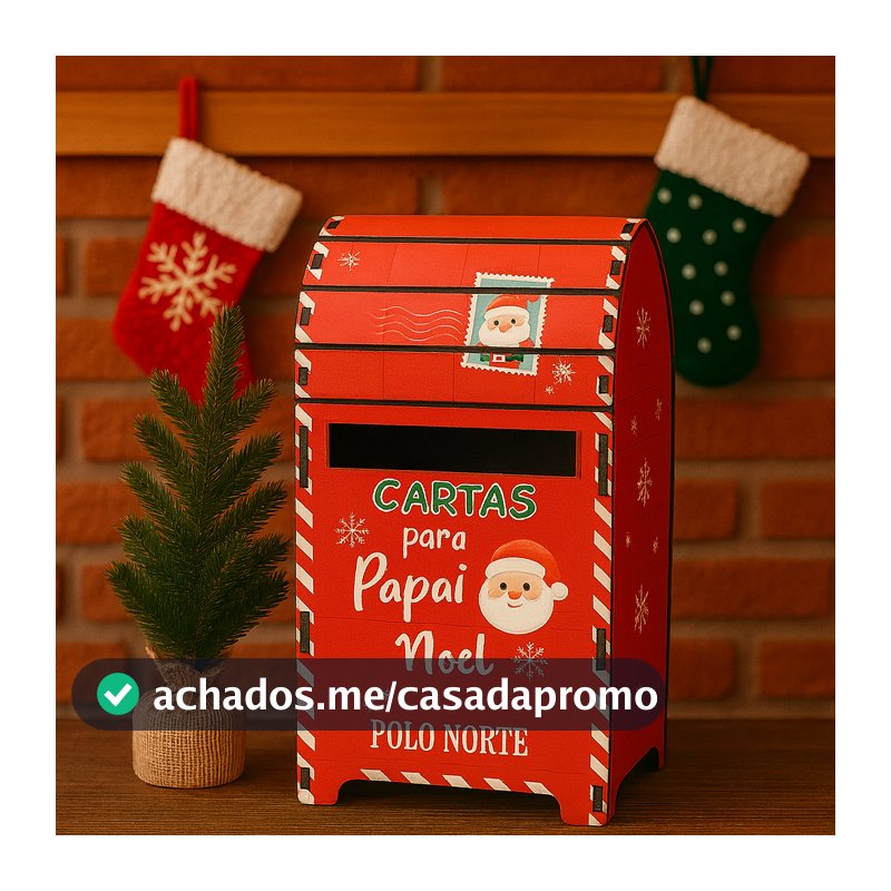 Correio de Natal em MDF – Decoração Natalina para Cartas do Papai Noel