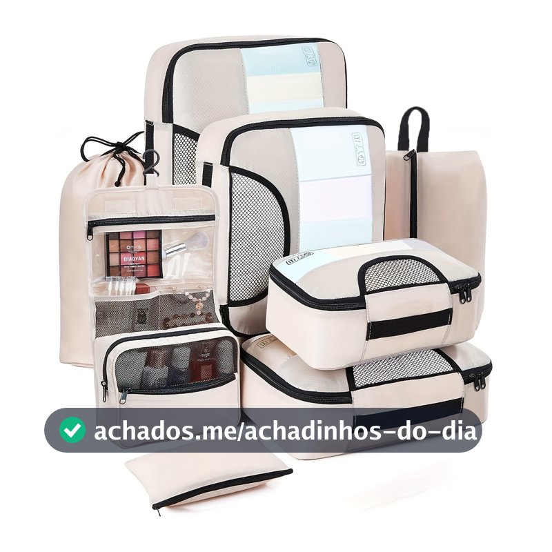 Kit 8 Peças Conjunto De Bolsas De Compressão Oxford Acessórios De Mala Armazenamento De Roupas Damien