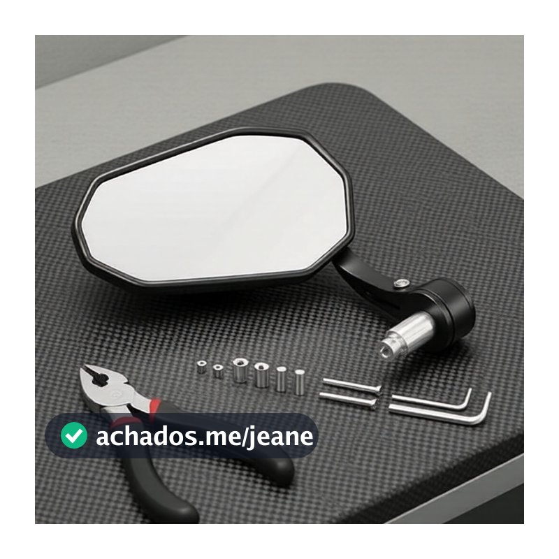 Espelhos Universais de Ponta de Guidão, Conjunto Lateral de Par para Motocicleta