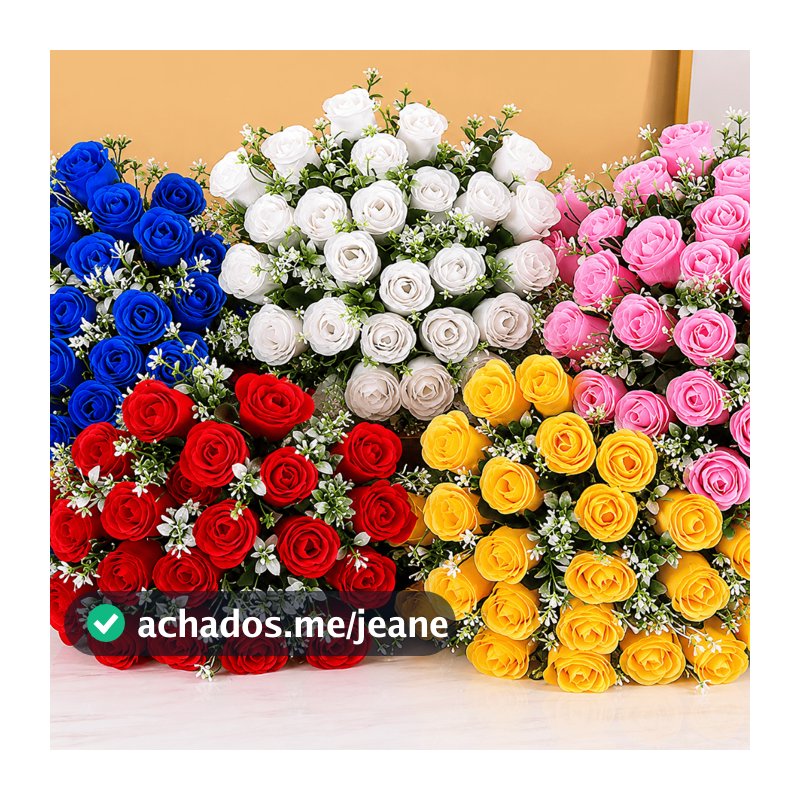 Buque Artificial Enfeitado com Matinho e Folhas de 24 Cabeças de Rosas Elegante e Charmoso de Noiva (NOVO)- YL-5526
