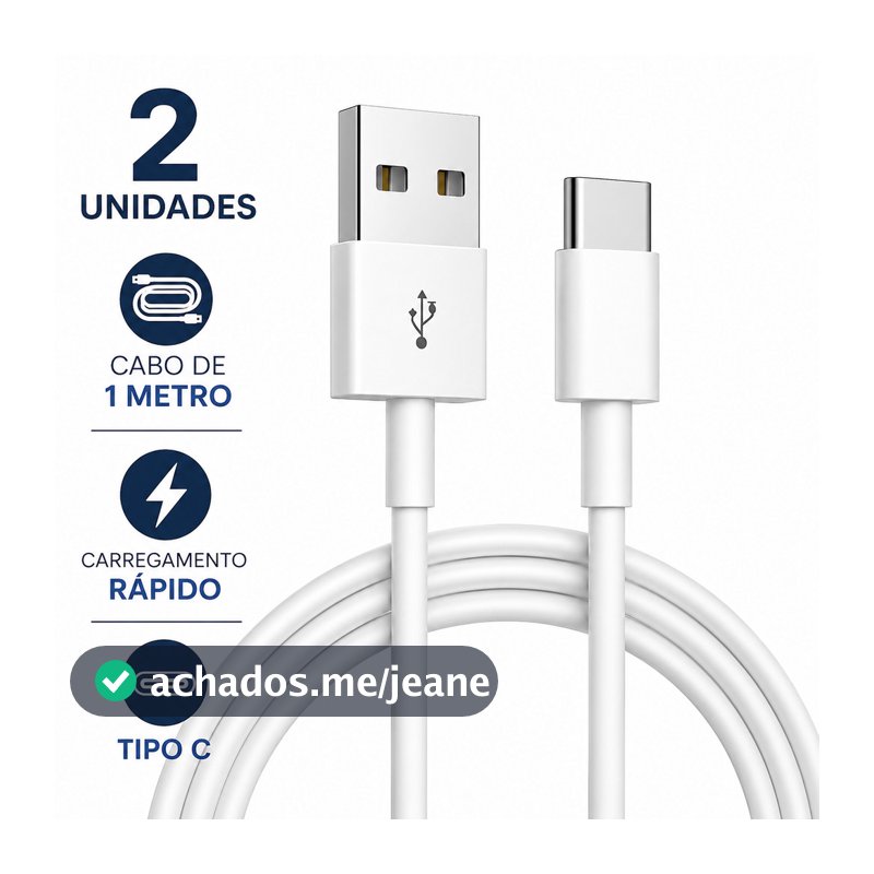 Cabo USB Tipo C Carregamento Rápido Turbo Cabo de Dados 1 Metro