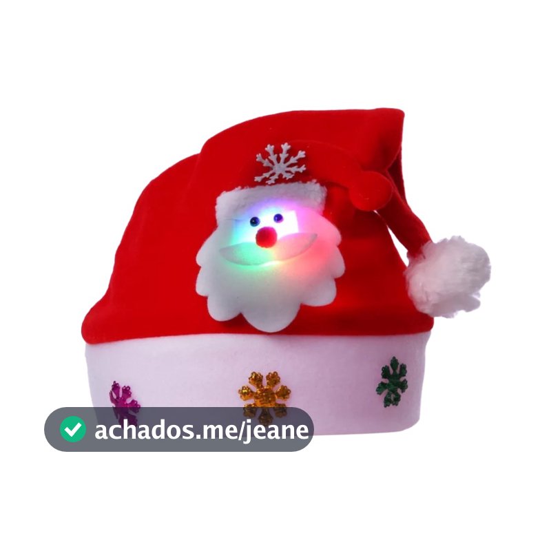 Chapéu Gorro Touca De Natal Papai Noel Led Luzes Festa