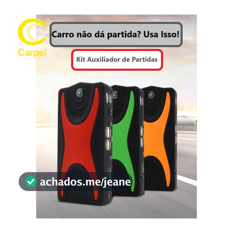 Auxiliador de Partida Com Bateria Portátil Compressor de Ar 12000mAh 12V Moto Carro Notebook Celular