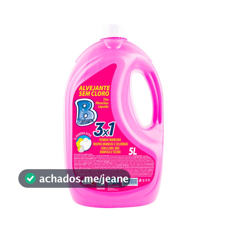 Alvejante De Roupas Sem Cloro Tira Manchas Barbarex 5 litros