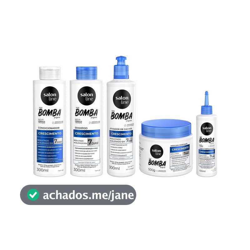 Kit Crescimento SOS Bomba Original Ativador de Cachos e Tônico Salon Line