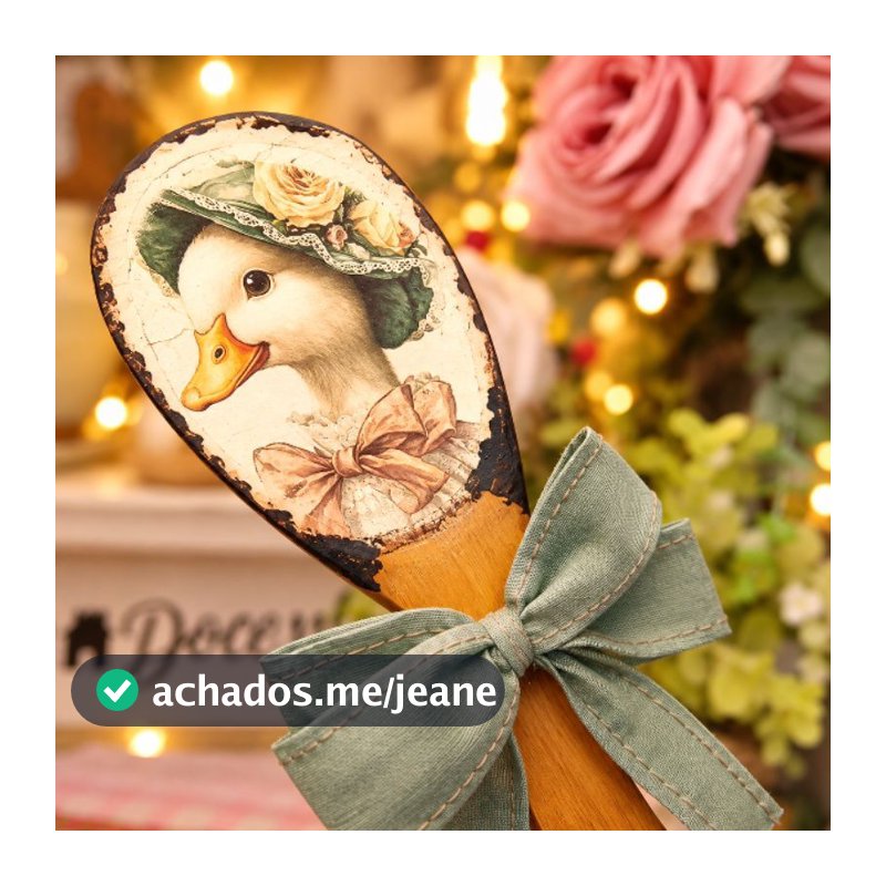 Colher de pau decorativa madeira pinus