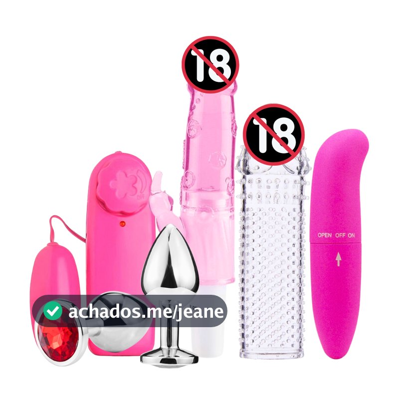 Kit Sex Shop Com Vibrador Feminino, Plug Anal, Capa Peniana Com 05 Itens