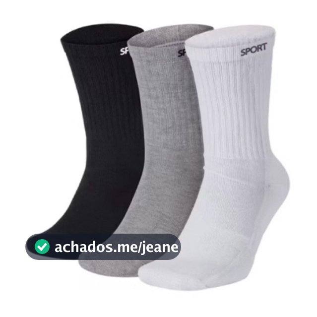 Kit ate 24 Pares Meias masculina SPORT Algodão cano alto/longo