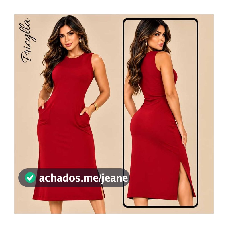 Vestido longo feminino Midi casual Básico Canelado} Moda Verão gringa Festa Elegante Justo Tubinho Fenda