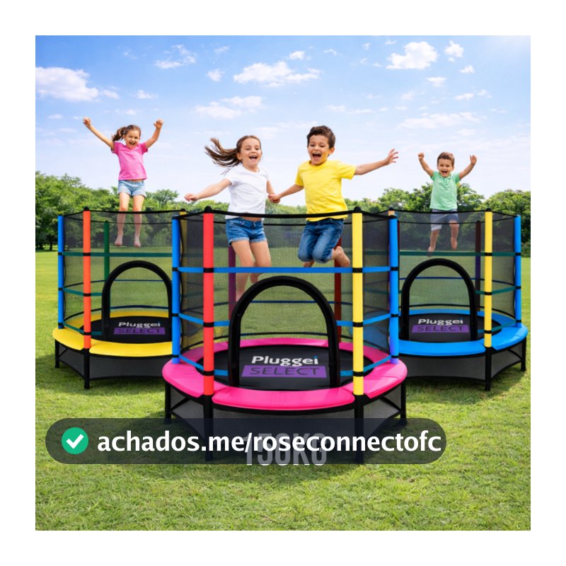 Pula Pula até 150kg Cama Elástica Trampolim Infantil 1.62m Com Rede e Proteção para Pet Usuários