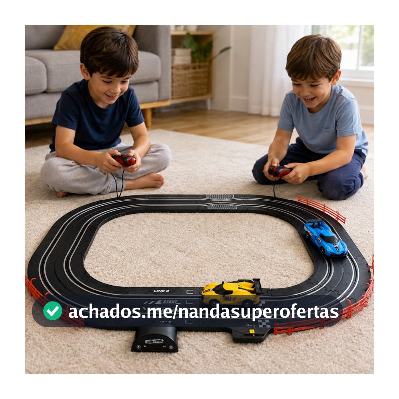 Pista Autorama Elétrica Com 2 Carrinhos E 2 Controles Remotos