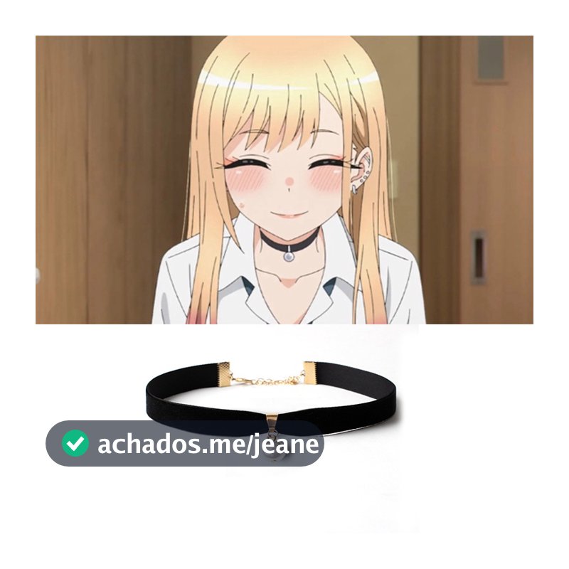 Anime MY Dress UP Darling Kitagawa Marin Necklace Mulheres Cosplay Meninas Colarinho Preto Pérola Pingente Gargantilha