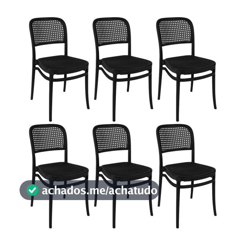 Kit 6 Cadeiras de Jantar Roma para Sala e Cozinha