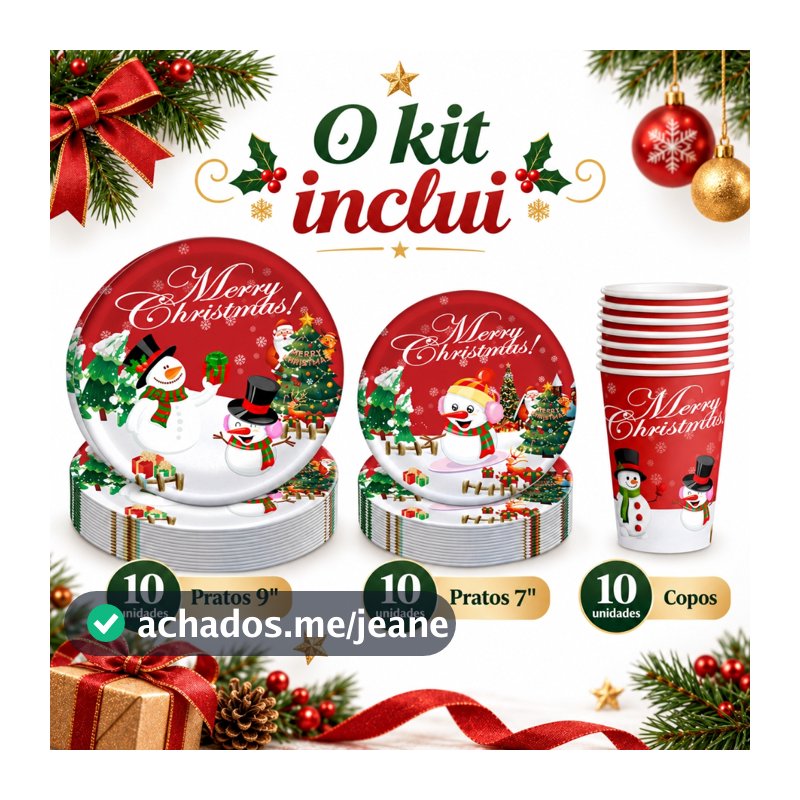 Kit 30 Pratos E Copos Natal Sobremesa Colorido Papai Noel Ceia Descartavel de Papel Decoração