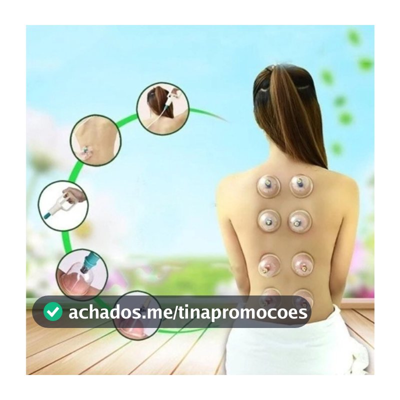 Kit com 12 Ventosas para Massagem: Ventosaterapia, Acupuntura e Massoterapia - Envio Imediato!