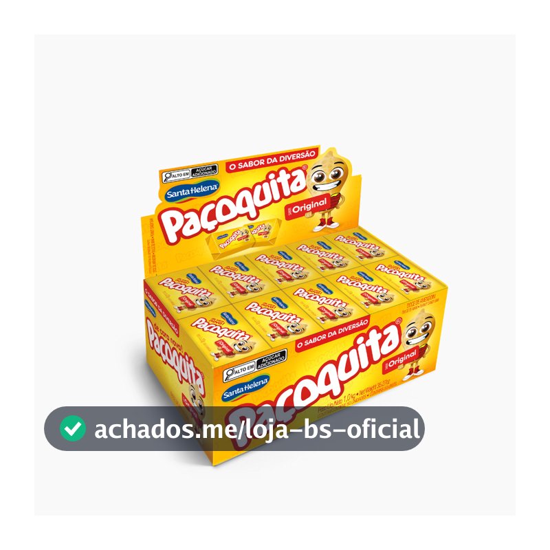 Paçoquita Quadrada Embalada Display De 1Kg Com 50 Unidades De 20g