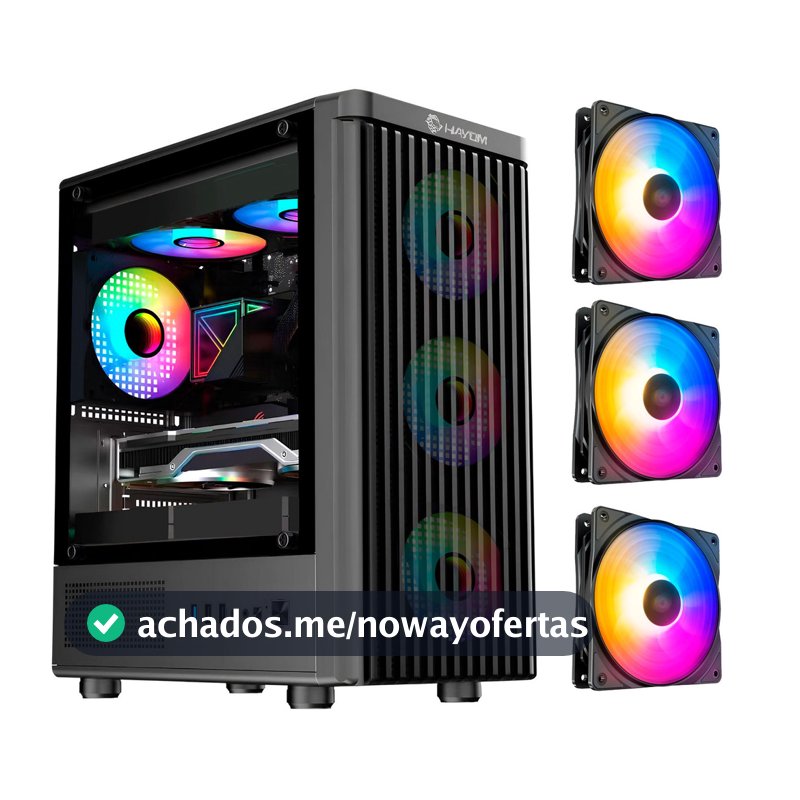 Gabinete Gamer GB1727 Com 3 Fans RGB Lateral Vidro Micro-ATX