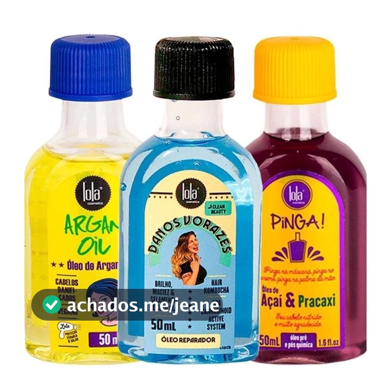 Kit Lola Cosmetics From Rio - Óleos Argan Oil + Danos Vorazes + Pinga Açaí