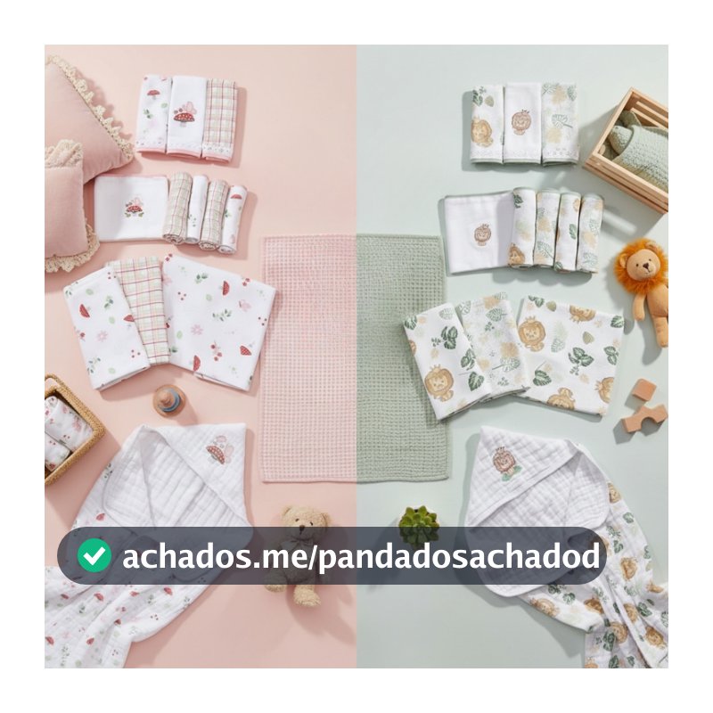 Kit Enxoval Luxo Bebê 12 Peças – Fralda, Toalha Soft, Cueiro e Pano de Boca | Algodão | Dengo
