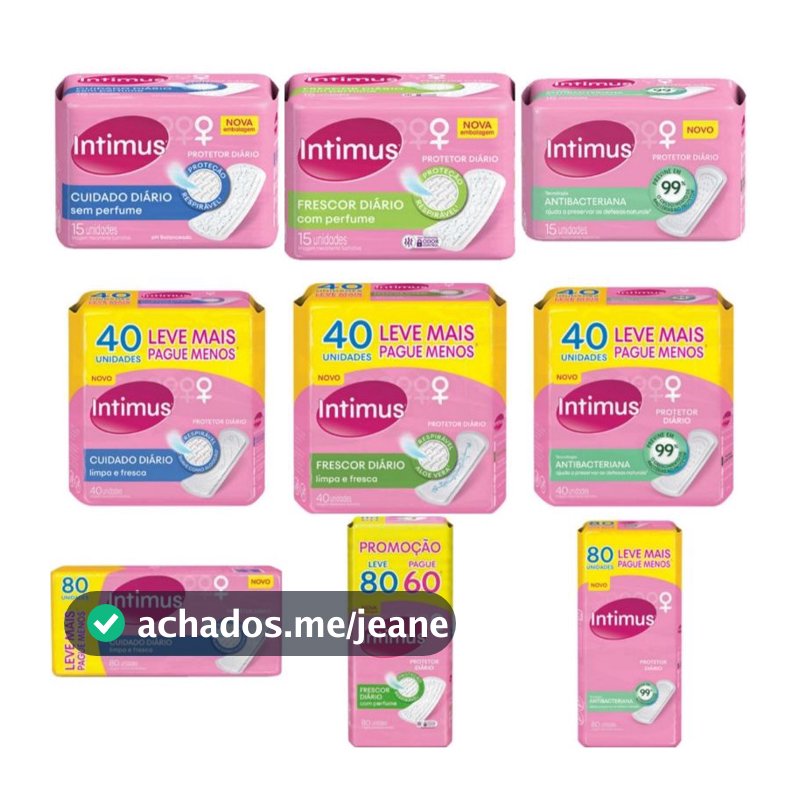 Absorvente Intimus Protetor diário todos 80 40 15