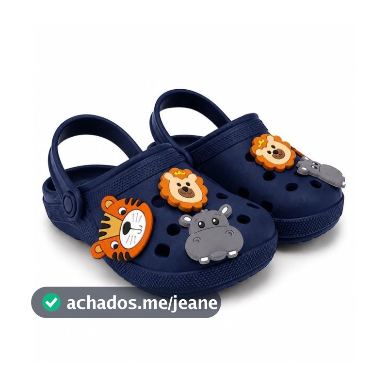 Sandália Babuche Infantil Masculina Safari Animais. Confortável, Leve e Antiderrapante