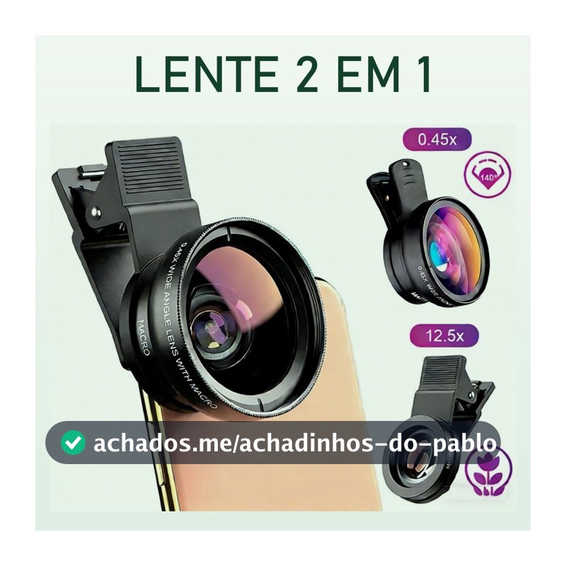 2 em 1 Lente Celular Macro para Celular Foto Fotografia 12.5x E Super Ângulo Amplo 0.45x Apexel