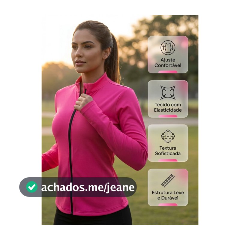 JAQUETA FEMININA DRY FIT HELANCA COM ZIPER