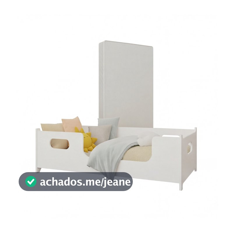 Cama Infantil Montessoriana Com Colchão Incluso e Grade Proteção Caminha Cercado Quarto Juvenil