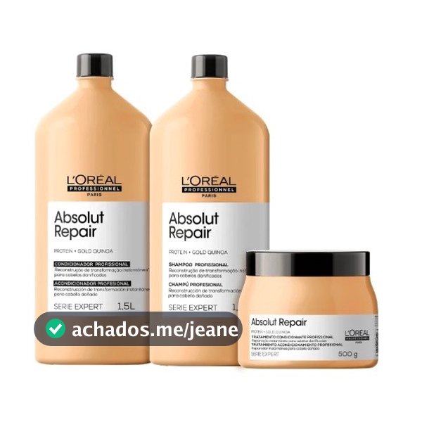 Kit L´Oréal Absolut Repair Shampoo 1,5L + Condicionador 1,5L + Máscara 500g