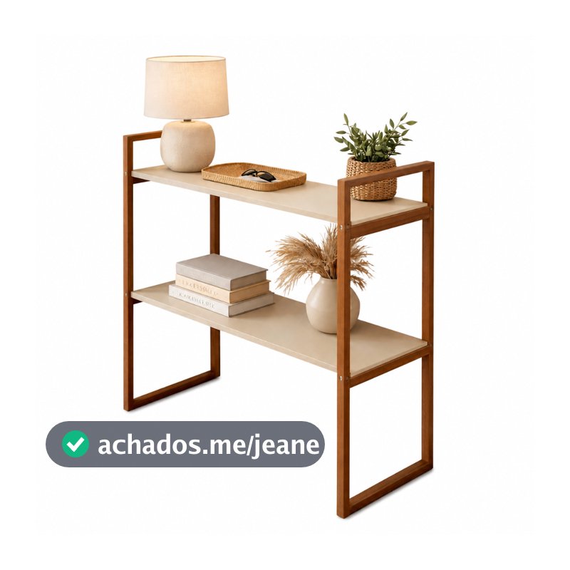 Aparador Industrial Dual 80x90 Cantinho do Café Luxo Aço e Madeira