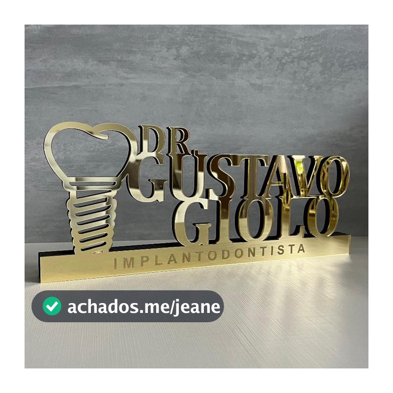 Letreiro de mesa personalizado em acrílico profissões – Médico, dentista, estética, advogado, psicólogo, neurologista