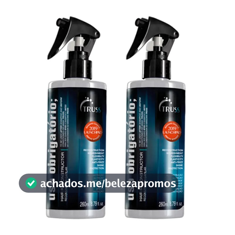 2 Uso Obrigatório Truss 260ml Tratamento Reconstrutor Protetor Térmico Restauração