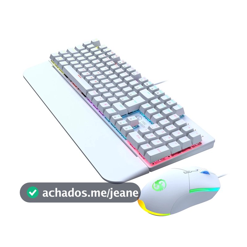 Kit Teclado Mecânico Gamer Switch Blue RGB + Mouse 3200DPI Anti-Ghosting PC - ESCOLHA POR MODELO
