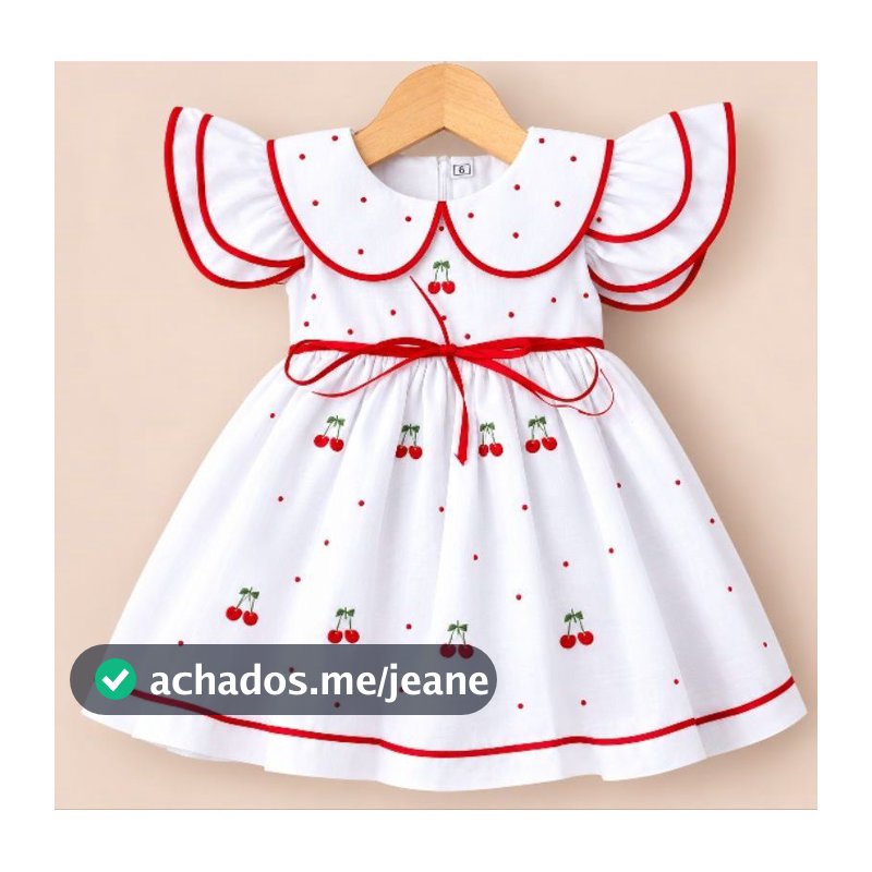 Vestido Infantil Bordado Floral | 100% algodão - Pronta Entrega