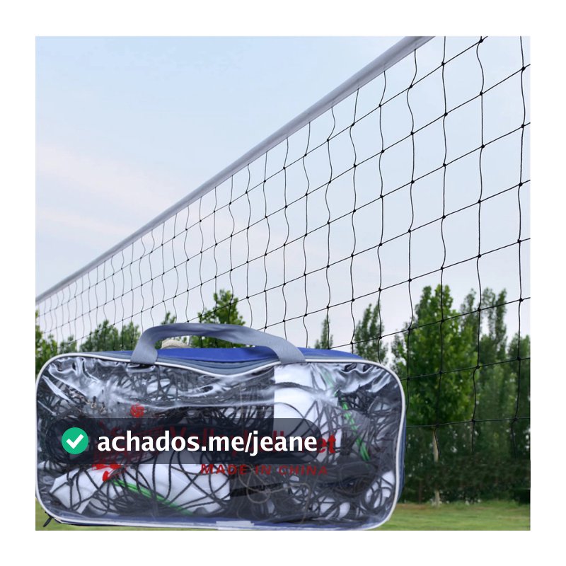 Rede de Vôlei 9,5m x 1m com Faixa Superior Bola de Vôlei e Bolsa para Transporte