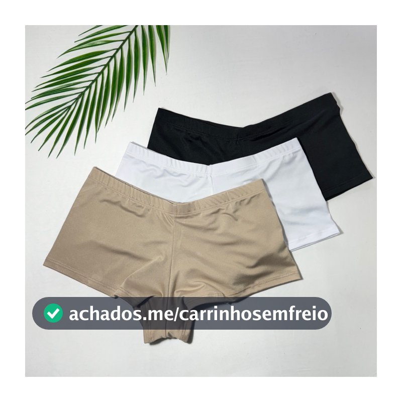 Short íntimo Calcinha Boxer Com forro Em algodão Pacote