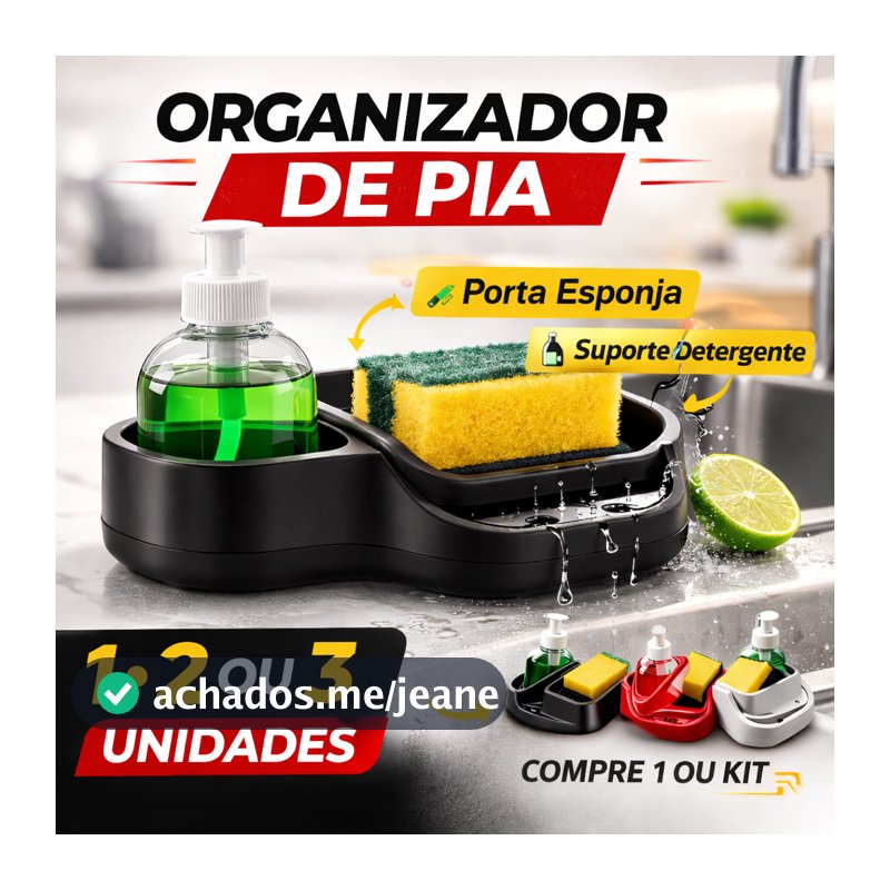 Organizador de Pia Cozinha Porta Esponja e Detergente | Suporte de Pia | Kit Econômico ou Unidade
