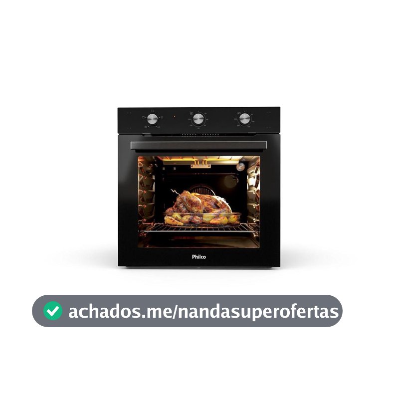 Forno Elétrico de Embutir Philco 86L Preto Vidro Duplo PFE85