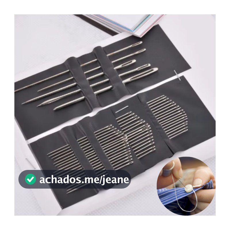 Kit 60 Agulhas de Costura de Mão Ideal para Bordados e Conserto de Roupas Geral
