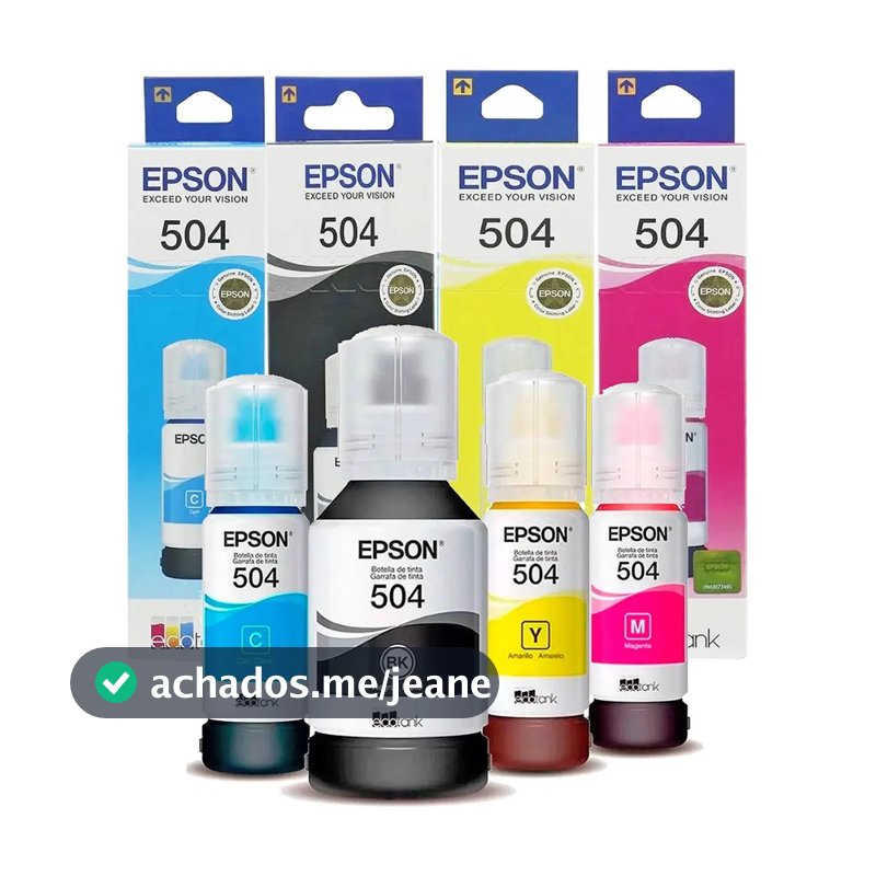 Kit 4 Refil  de Tinta Original L4260 T504 para impressoras L4150 L4160 L6161 L6191 L6171 L6270