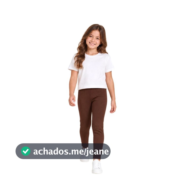 Calça Legging Infantil Canelada Menina Confortável para Dia a Dia Várias Cores