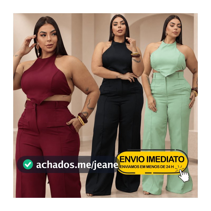 Conjunto Plus Size Estiloso Atemporal Feminino Elegante