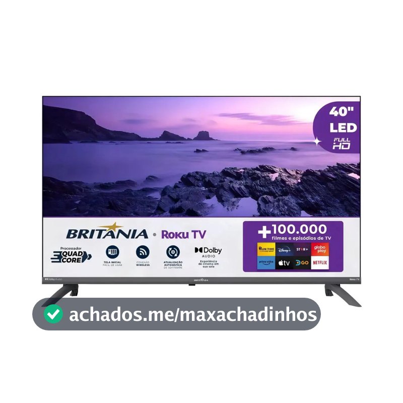 Smart TV 40” Britânia B40CRA Full HD Wi-Fi HDMI USB Conversor Digital