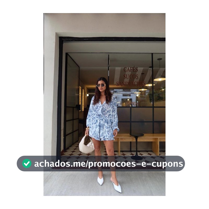 Conjunto camisa bata com shorts estampado