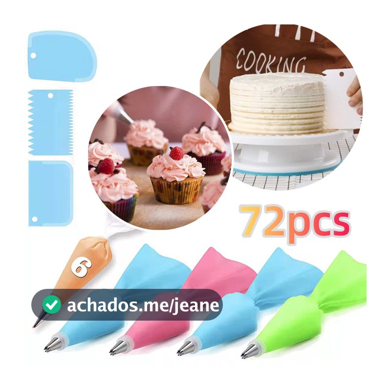 Kit Confeiteiro Completo Bicos de Confeitar 72 Pçs
