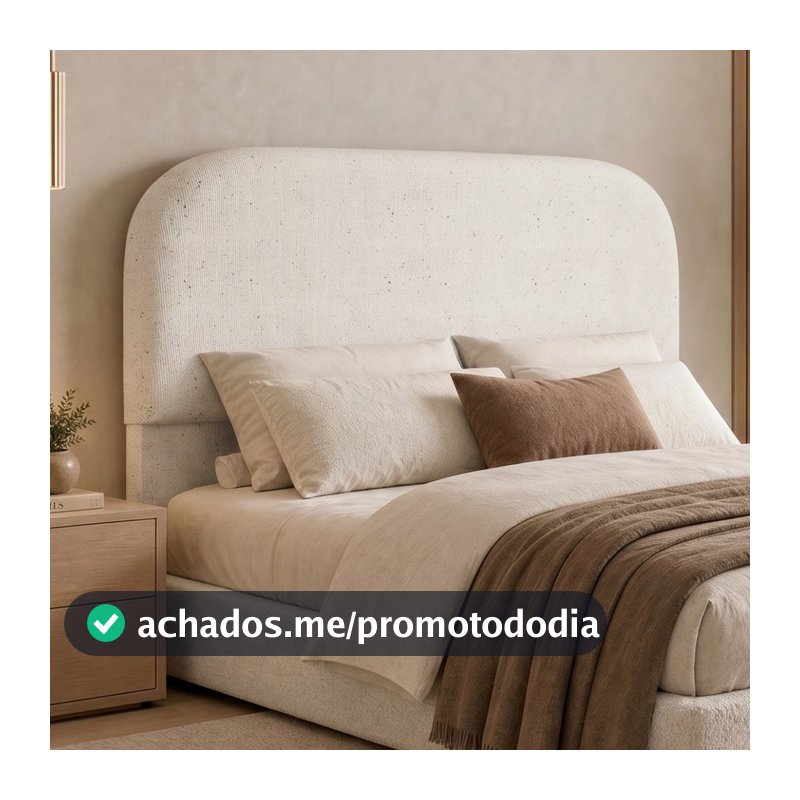 Cabeceira Cama Box Casal 140cm Orgânica Lanna W01 Linho Cru - Lyam Decor